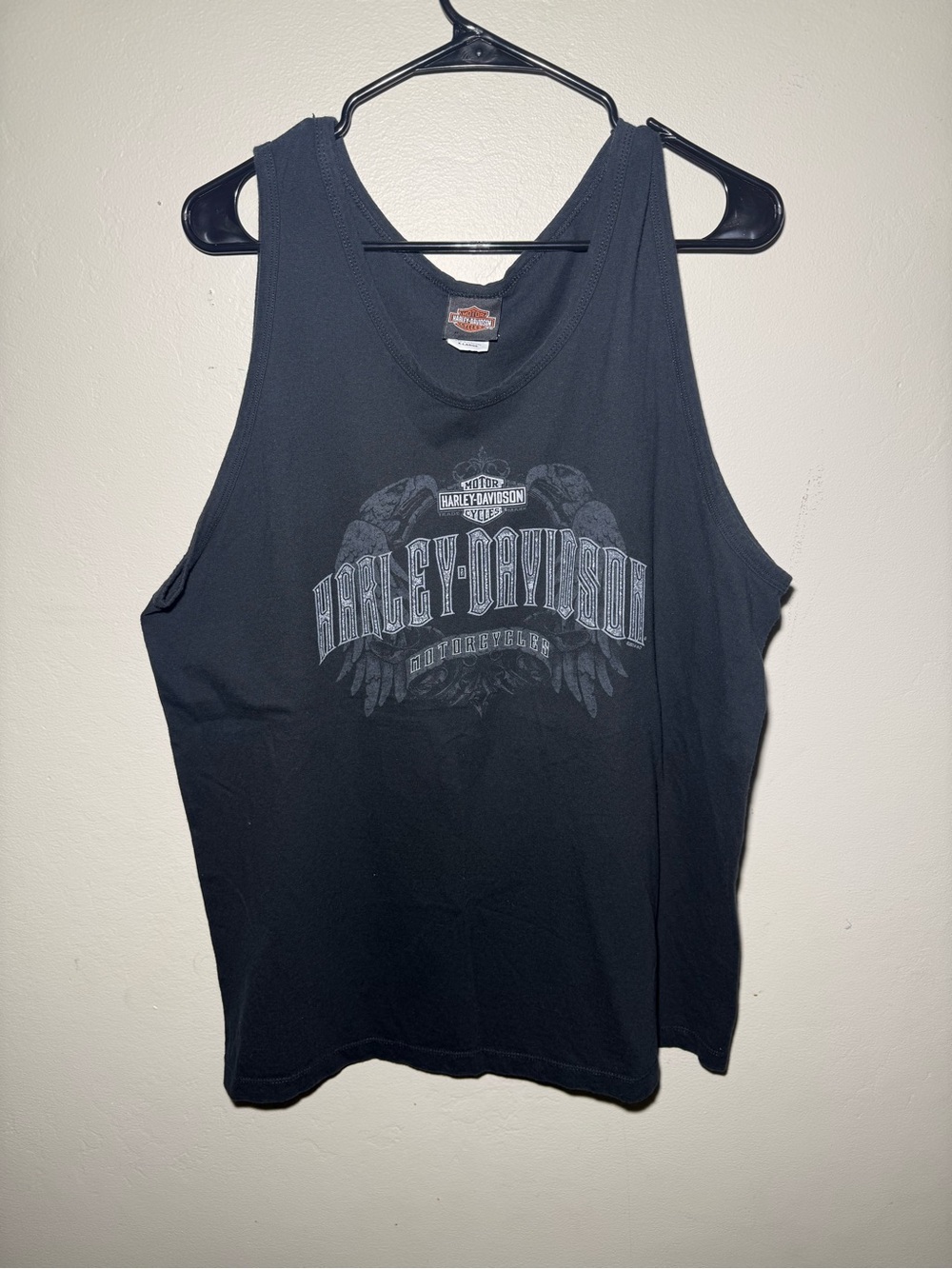 Harley-Davidson Black Tank Top with Gray Winged Logo